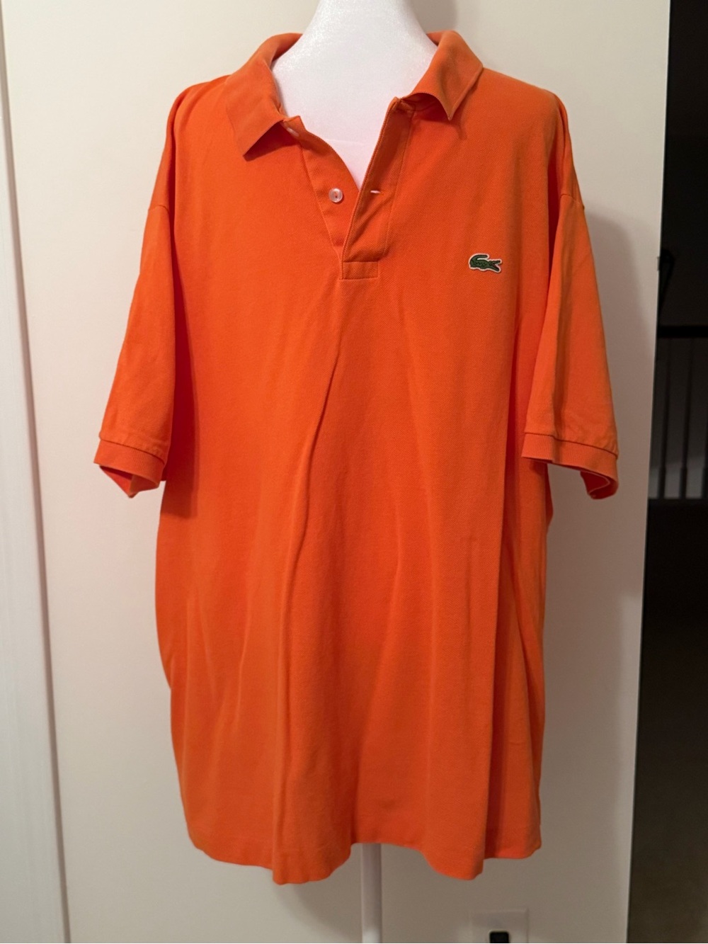 Lacoste Men’s Bright Orange Pique Cotton Short Sleeve Polo Shirt Size 2XLB